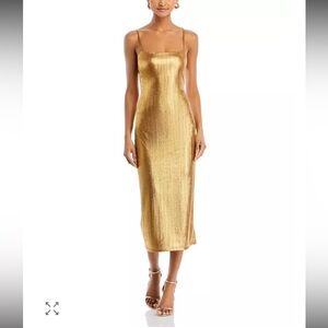 AQUA x Venus Williams Metallic Rib Slip Dress